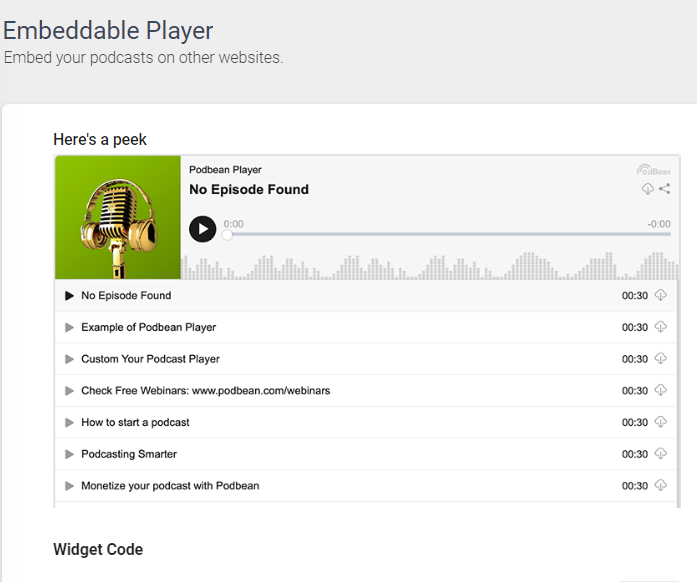 podbean podcast embedded player